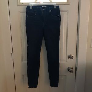 Good American Good Waist Raw Hem Jeans